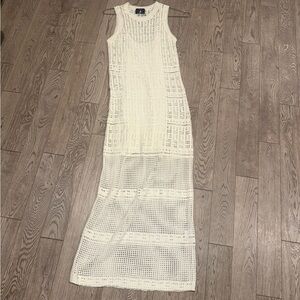 ALC Sleeveless Crochet Dress in White